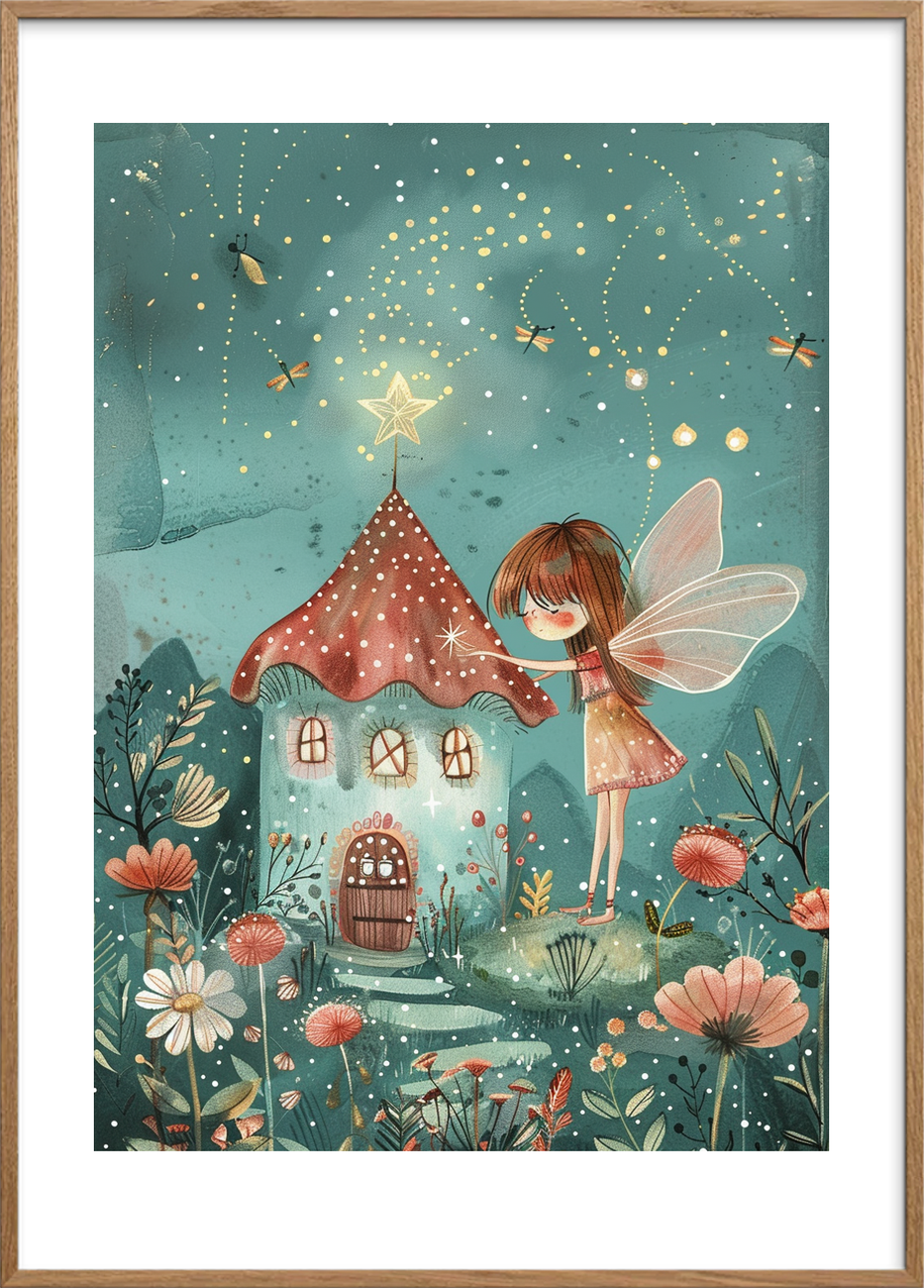 Smagen af stjernestøv - Oak Frame, With White Border