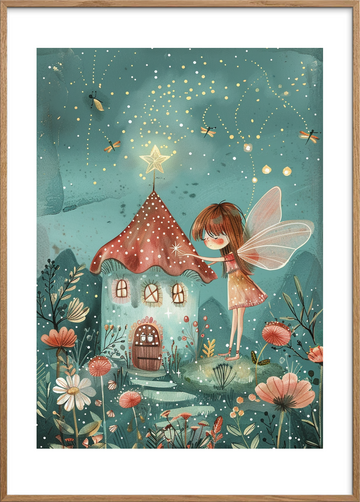 Smagen af stjernestøv - Oak Frame, With White Border