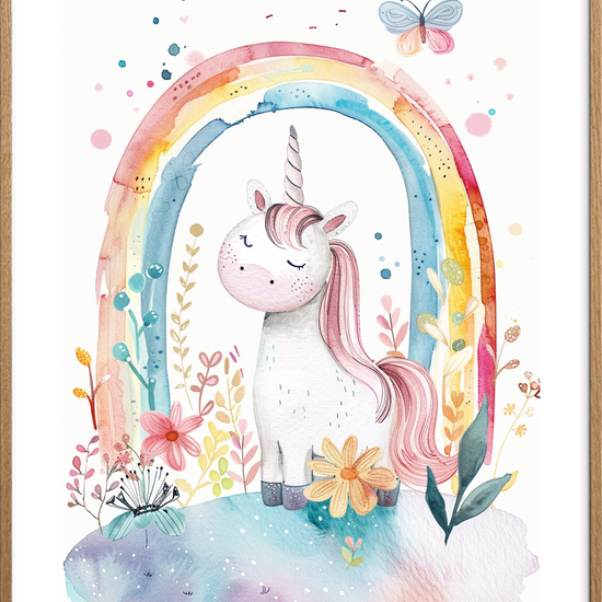 Smagen af regnbuens ro - Oak Frame, With White Border