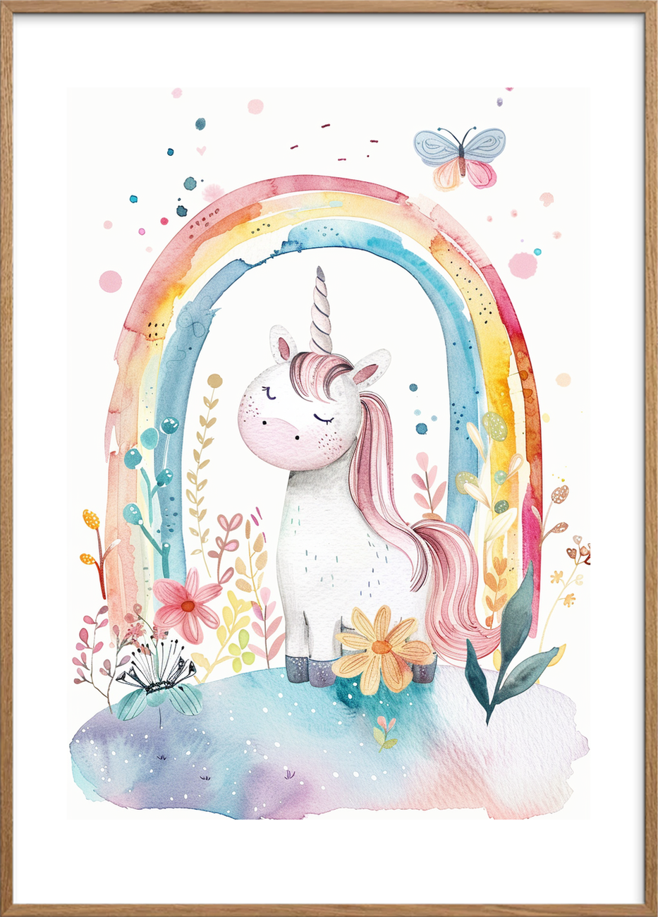 Smagen af regnbuens ro - Oak Frame, With White Border