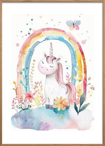 Smagen af regnbuens ro - Oak Frame, With White Border