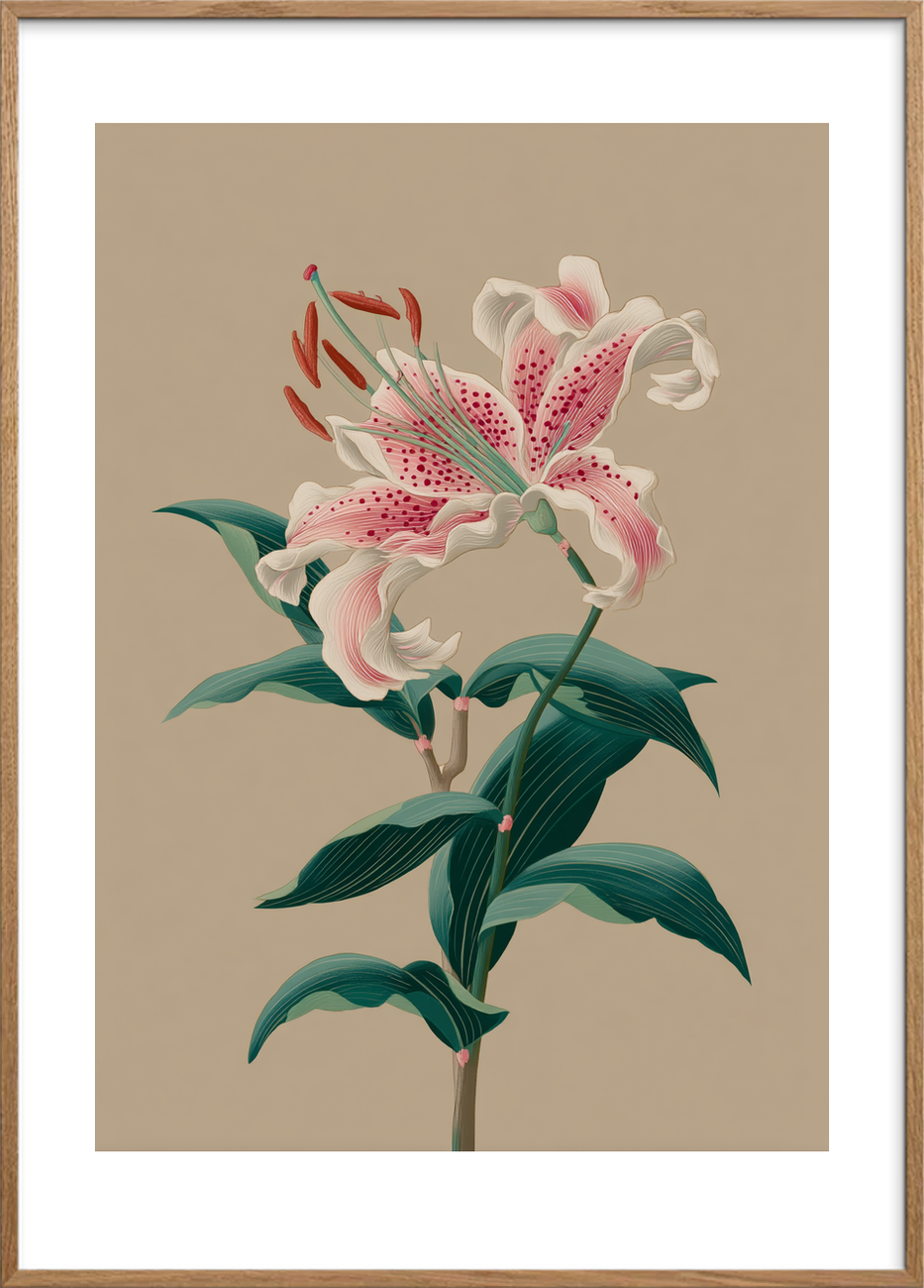 Duft af silke og regn - Oak Frame, With White Border