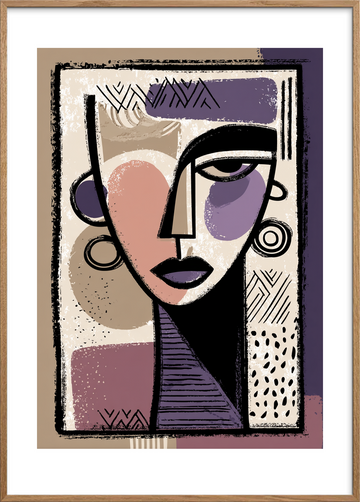 Sus af lavendel og længsel - Oak Frame, With White Border