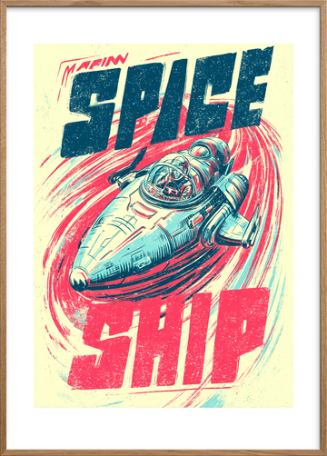 Stjernesusets kolde berøring - Oak Frame, With White Border