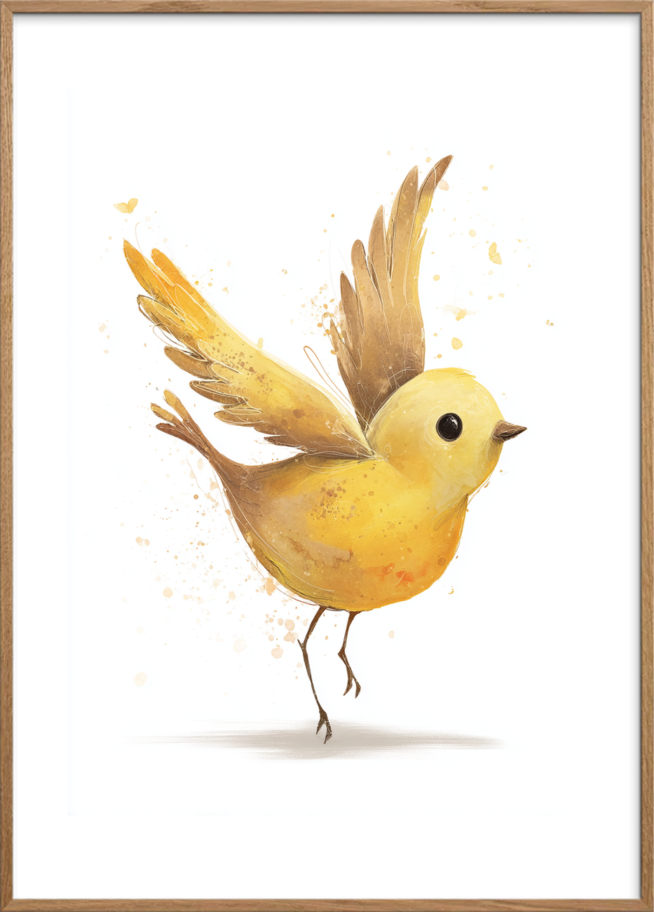 Honningklang i let vingeslag - Oak Frame, With White Border