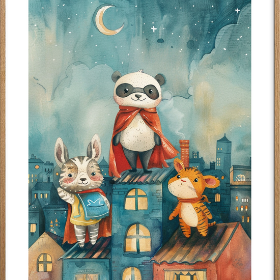 Tagenes bløde månesang - Oak Frame, With White Border