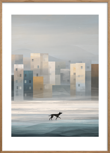 Ekko af ensom vandring - Oak Frame, With White Border