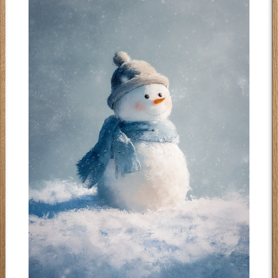 Frostens bløde hvisken - Oak Frame, With White Border