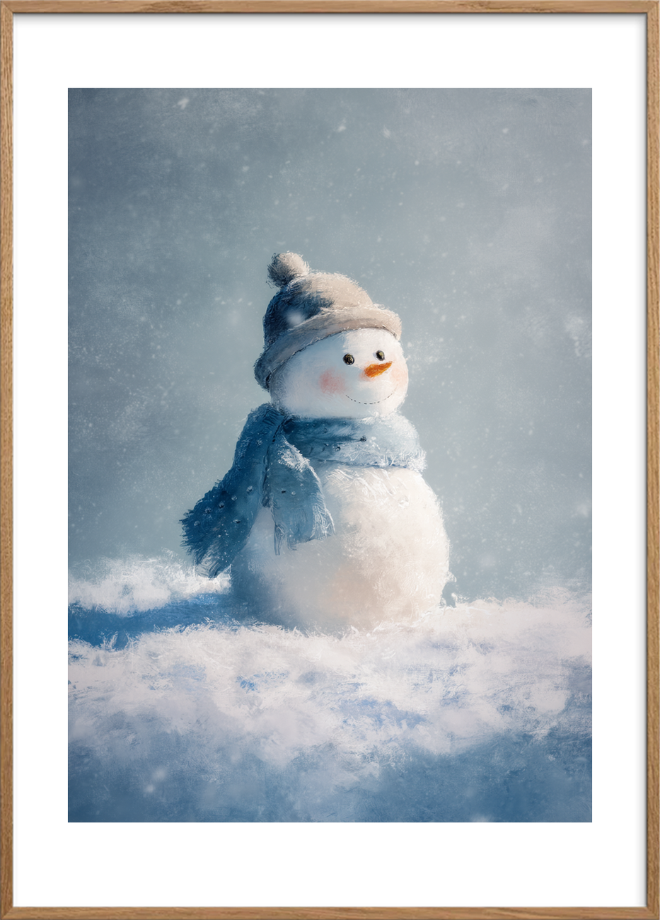 Frostens bløde hvisken - Oak Frame, With White Border