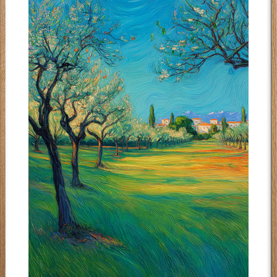 Luftens stille hvisken - Oak Frame, With White Border