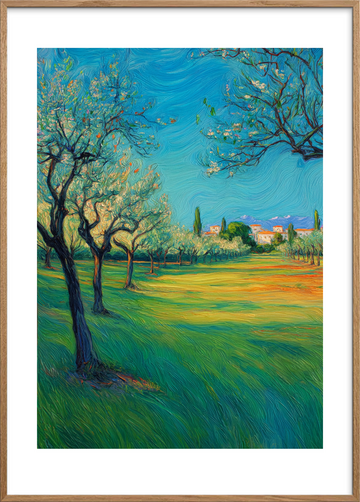 Luftens stille hvisken - Oak Frame, With White Border