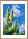 Duften af sommerhimlen - Oak Frame, With White Border