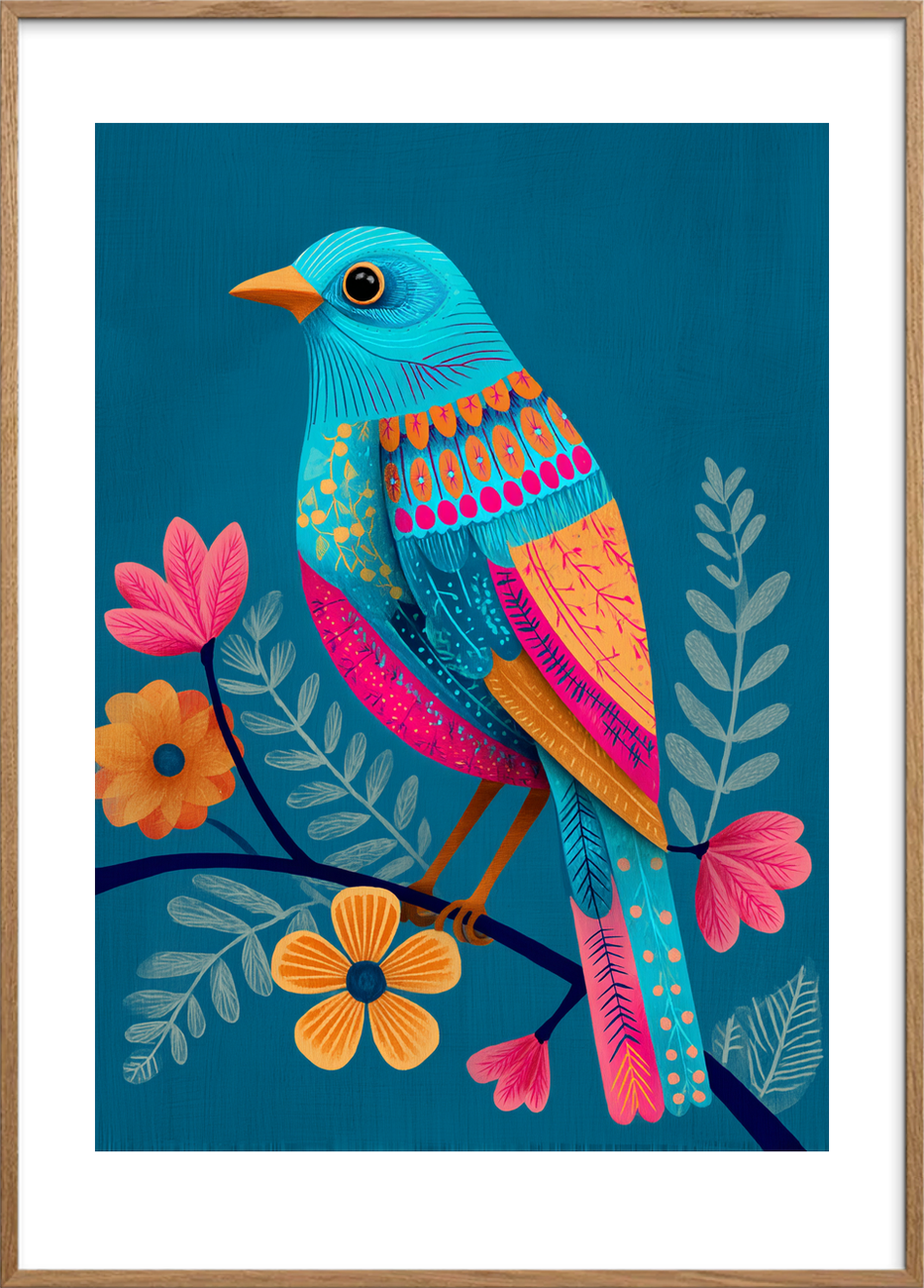 Smagen af himlen - Oak Frame, With White Border