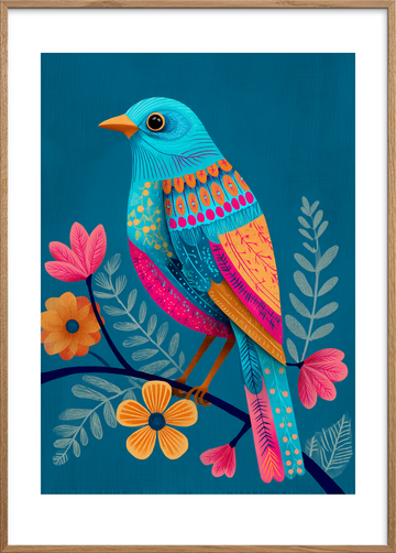 Smagen af himlen - Oak Frame, With White Border