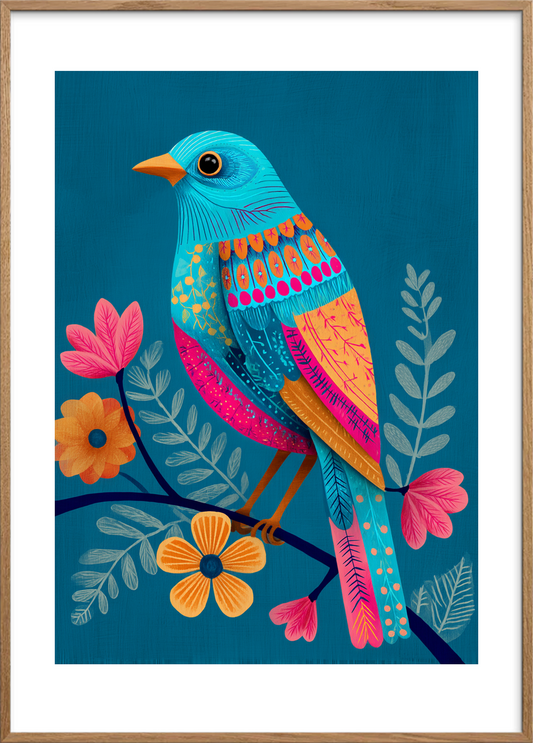 Smagen af himlen - Oak Frame, With White Border