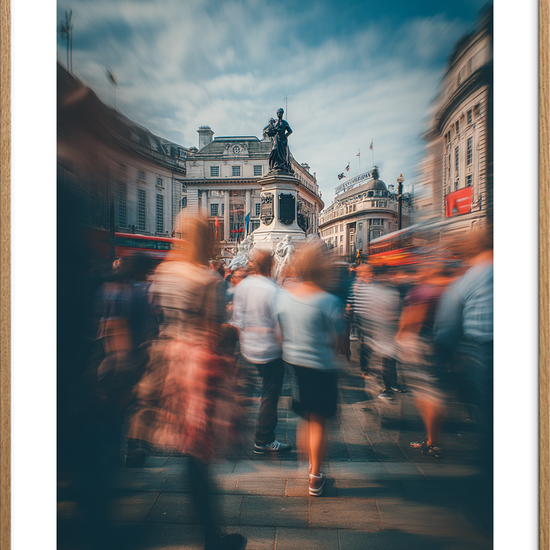 Byens sus af stemmer - Oak Frame, With White Border