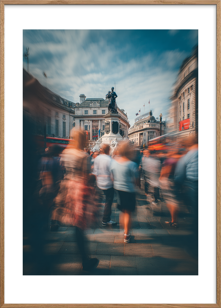 Byens sus af stemmer - Oak Frame, With White Border