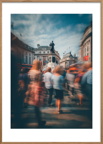 Byens sus af stemmer - Oak Frame, With White Border