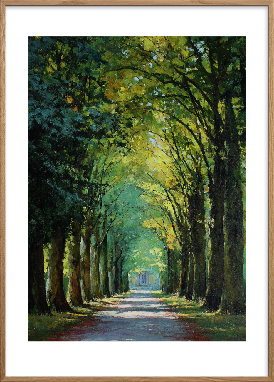 Skovens stille sus - Oak Frame, With White Border