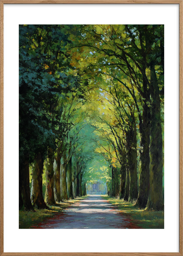 Skovens stille sus - Oak Frame, With White Border