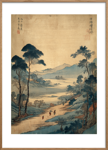 Horisontens stille hvisken - Oak Frame, With White Border