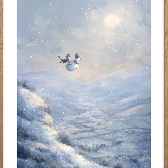 Snefaldets sagte klang - Oak Frame, With White Border