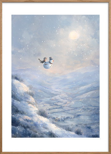 Snefaldets sagte klang - Oak Frame, With White Border