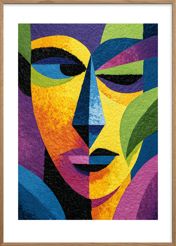 Stille hvisken af farver - Oak Frame, With White Border