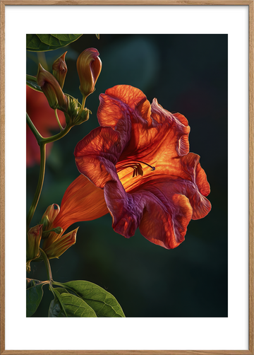 Lysets varme hvisken - Oak Frame, With White Border