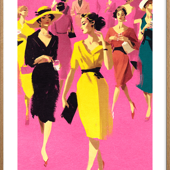 Sus af champagne og silke - Oak Frame, With White Border