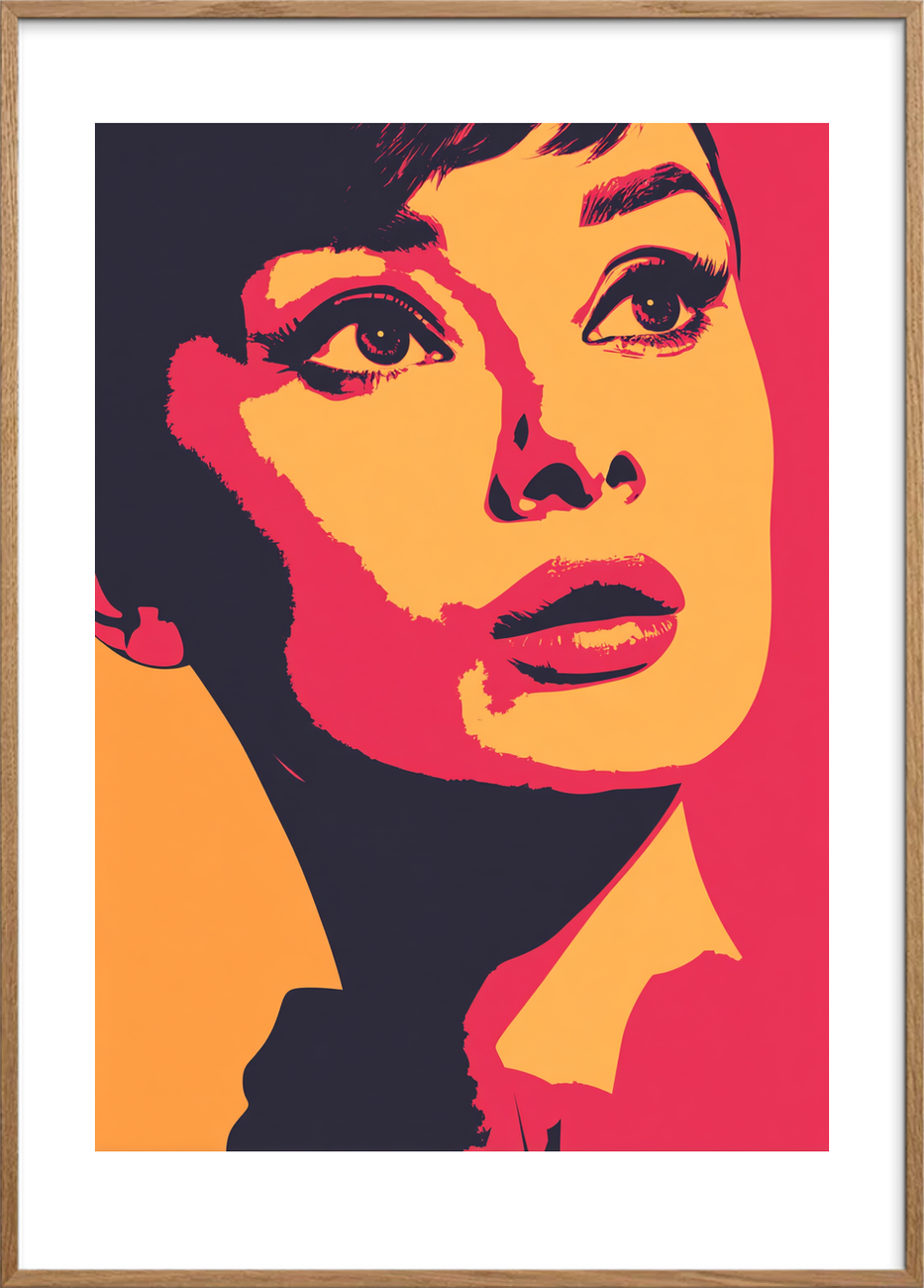 Stilhedens varme kys - Oak Frame, With White Border