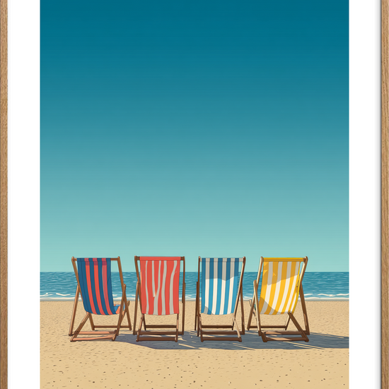 Bølgernes blide hvisken - Oak Frame, With White Border