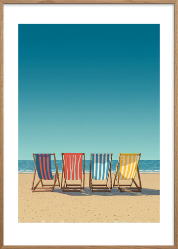 Bølgernes blide hvisken - Oak Frame, With White Border