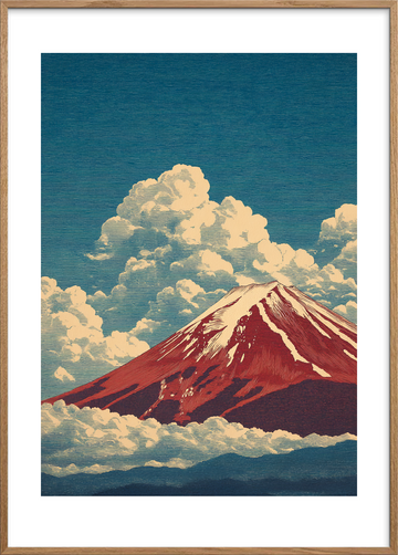 Bjergets stille toner - Oak Frame, With White Border