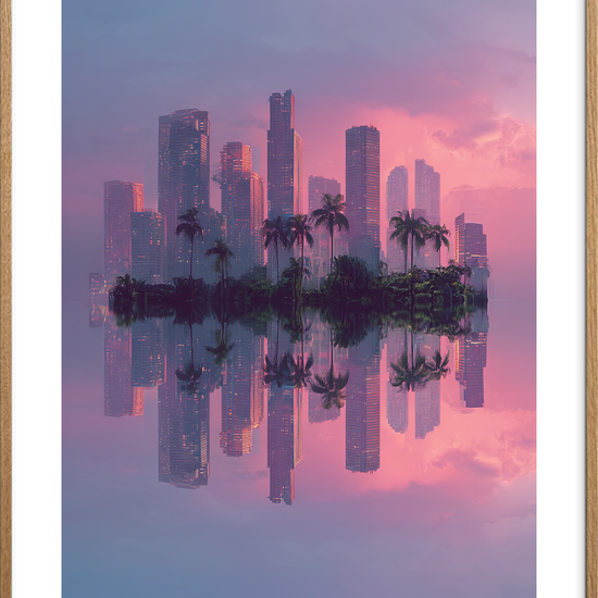 Morgenens bløde hvisken - Oak Frame, With White Border