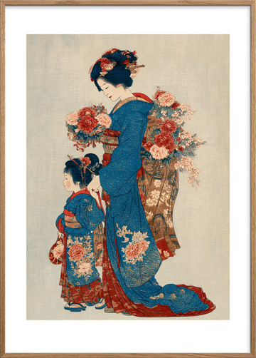 Stille hvisken af silke - Oak Frame, With White Border