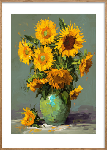 Sommerens stille summen - Oak Frame, With White Border