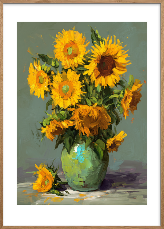 Sommerens stille summen - Oak Frame, With White Border