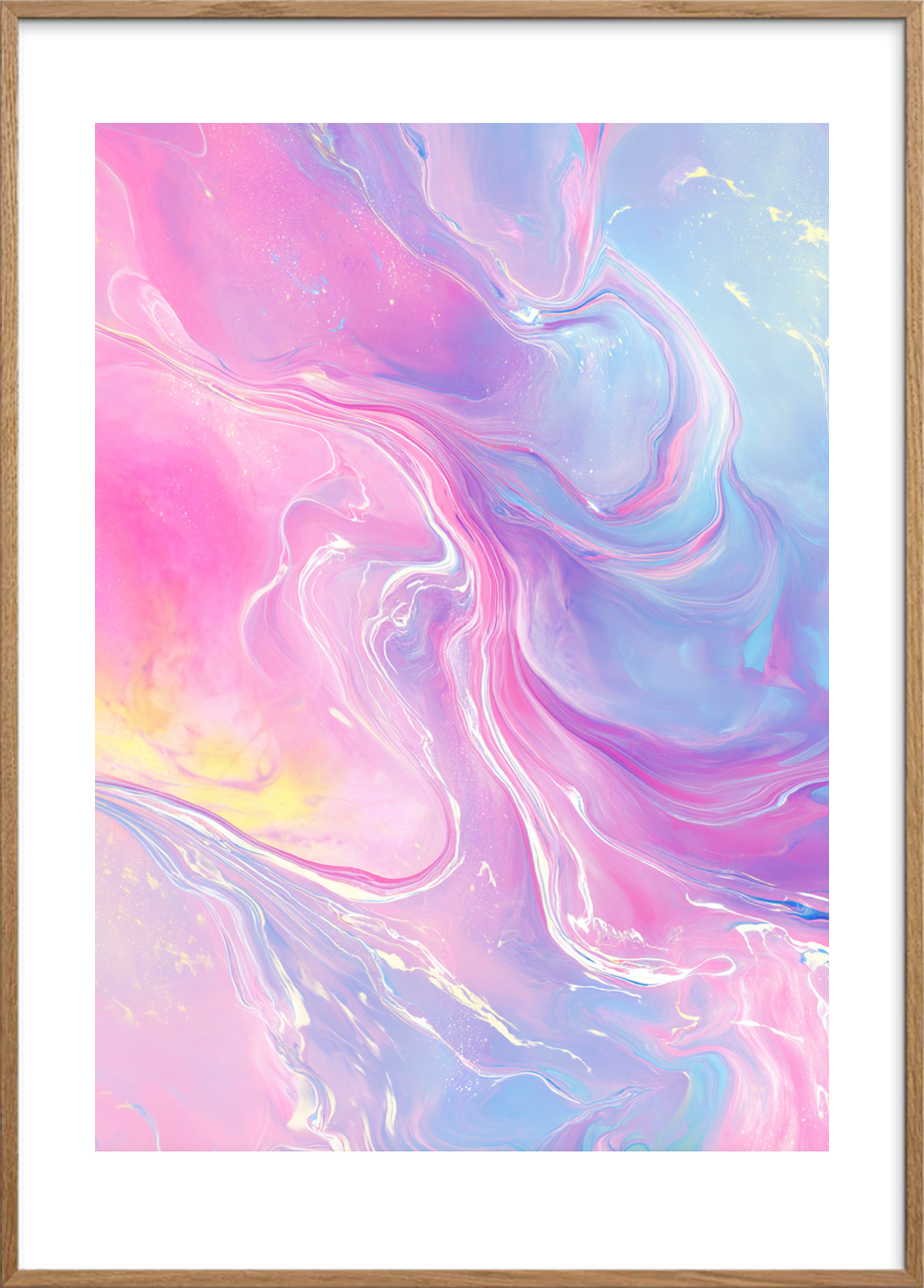 **Lyd af flydende silke** - Oak Frame, With White Border