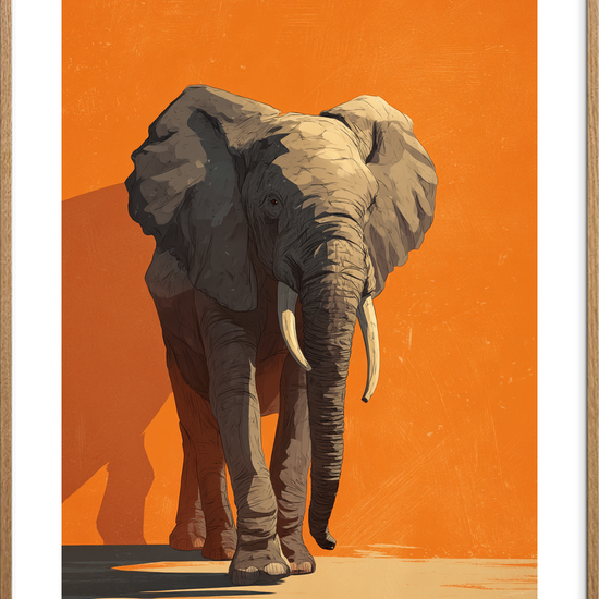 Tunge trin som trommer - Oak Frame, With White Border