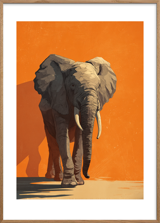 Tunge trin som trommer - Oak Frame, With White Border