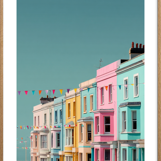 Flagenes stille klang - Oak Frame, With White Border