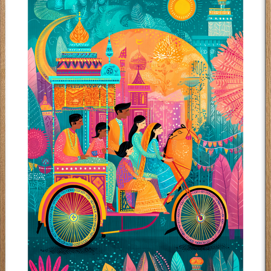 Lyden af farver og hjul - Oak Frame, With White Border