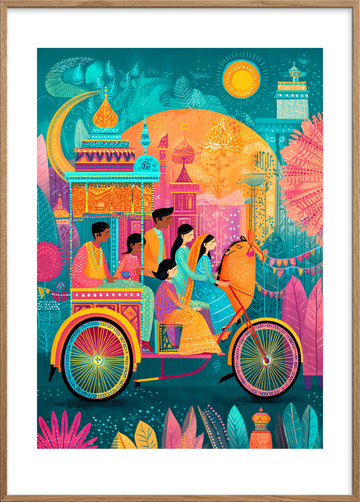 Lyden af farver og hjul - Oak Frame, With White Border