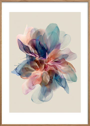 Suset af silke - Oak Frame, With White Border