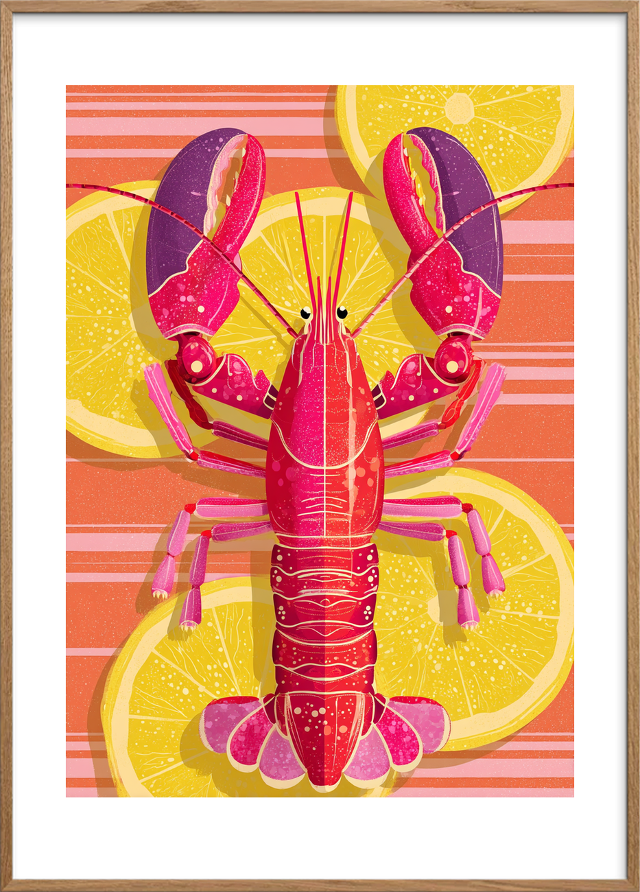 Syrlig smag af hav - Oak Frame, With White Border