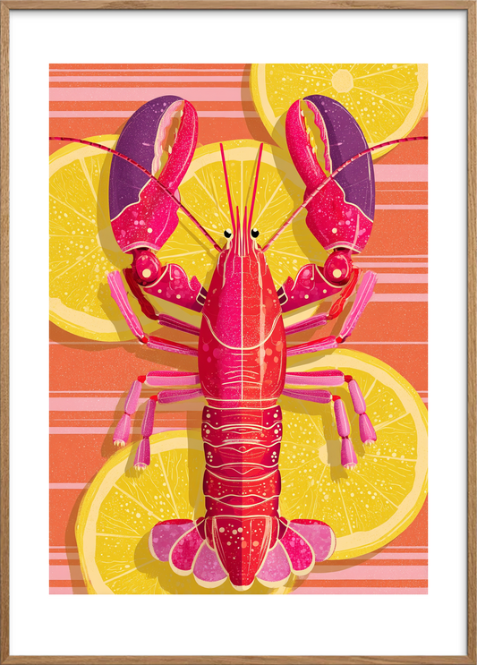 Syrlig smag af hav - Oak Frame, With White Border