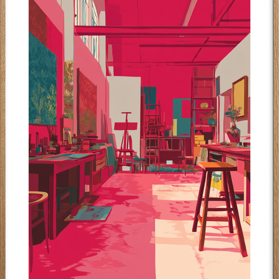 Lærredets stille sus - Oak Frame, With White Border