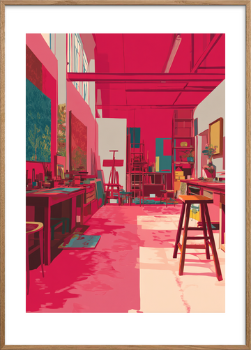 Lærredets stille sus - Oak Frame, With White Border