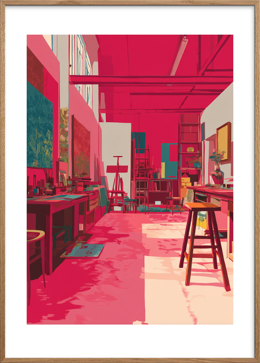 Lærredets stille sus - Oak Frame, With White Border